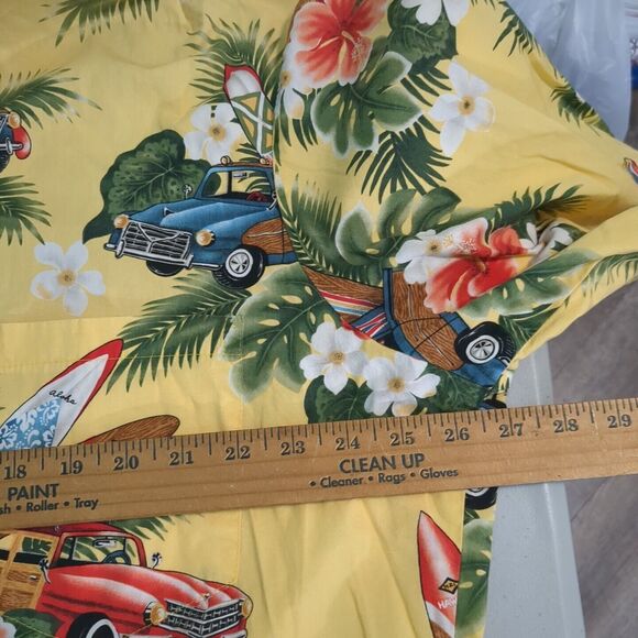 Hilo Hattie Shirt Mens 2x Yellow Green Floral Hawaiian Short Sleeve - Picture 4 of 5